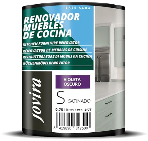 JOVIRA PINTURAS Vernice per rinnovare i mobili di cucina, bagno e porte, satinata all'acqua. (750 Millilitri, Viola Scuro)