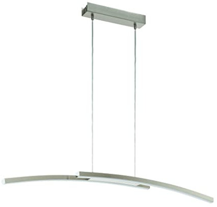 EGLO connect LED Pendelleuchte Fraioli-C, 2 flammige Hängelampe, Hängeleuchte aus Aluminium und Kunststoff in Nickel-Matt, Weiß, Farbtemperaturwechsel (warm, neutral, kalt), RGB, dimmbar, L 105 cm