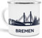 Tassendruck Emaille-Tasse mit Skyline von Bremen - Souvenir/Edelstahl-Becher/Metall-Tasse