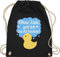 Shirtracer Turnbeutel Rucksack - Statement Sprüche Kinder - Ohne Ente geh ich nicht baden I Quietscheente lustig Geschenk Bade Fans I Quietsche Ente I Badeente I Bade Ente - Unisize - Schwarz