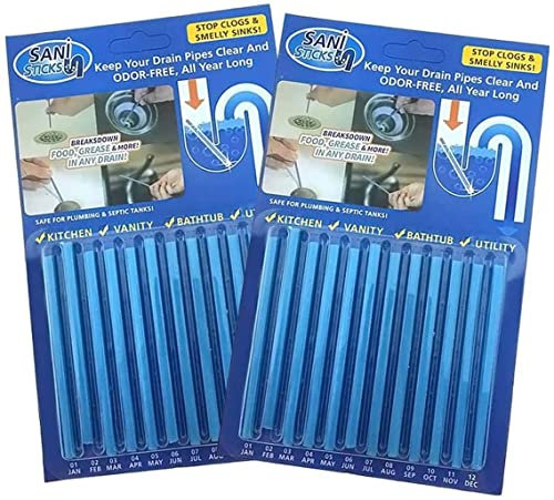 Drain Cleaner Sticks,Sink Deodorizer (24 Pcs) Keeps Drains and Pipes Clear and Odor As Seen On TV