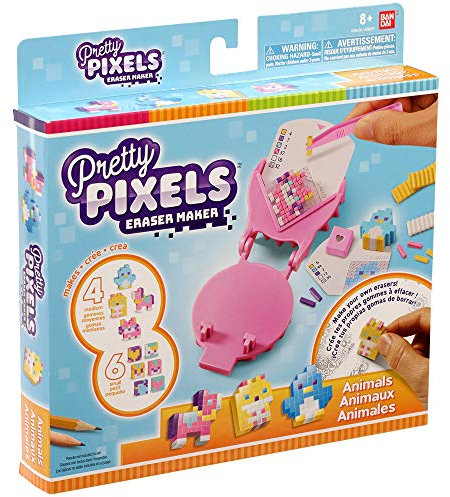 Pretty Pixels Bandai Krazy Pixels – Radiergummi-Fabrik – Starter-Set – Thema Tiere – Basteln – 38523, Talla Única