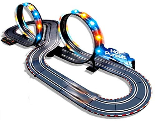 Rexco Large Electric Battery Operated Remote Control Light Up Slot Car Racing track Set Kids Toy Childrens Boys Race Game Xmas Gift JJ83-1