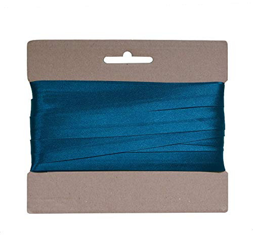 20m Schrägband Satin 20mm gefalzt Kantenband Einfassband 29 Farben wählbar, Farbe:blau
