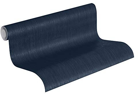 Livingwalls Jette Vliestapete Tapete Uni 10,05 m x 0,53 m blau Made in Germany 373377 37337-7