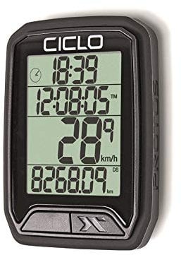 CICLO PROTOS 113 verkabelter Fahrradcomputer, in schwarz, mit 13 Funktionen