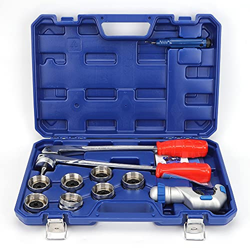Strumento di Svasatura Manuale Del Tubo Espansore di Tubi di Rame Kit di dilatazione Del Tubo Con Teste di Espansione Tagliabordi per Tubi di Alluminio Elettrodomestici