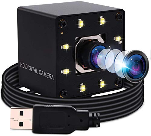 ELP 4K Webcam Autofokus USB Nachtsicht Kamera No-Distortion Objektiv IMX415 Sensor Ultra HD Web Kamera unterstützt 3840x2160@30fps,UVC Compliant videokonferenz Kamera Support Most OS USB4K02AF-KL100W