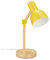 Relaxdays Schreibtischlampe, verstellbare Retro Tischlampe, Holz & Metall, E14 Fassung, Leselampe, 45,5 x 14,5 cm, gelb