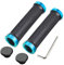 Aiqeer 1 Pair Bike Handlebar Grips, Anti-Slip Rubber Bicycle Handle Grips with Aluminum Double Lock, Bike Handle Protector for MTB BMX (Blue)