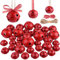 KUUQA 36 STK. Weihnachten Jingle Bells Craft Bells Weihnachtsglocken mit Stern für Weihnachtsfeier Weihnachtsbaumkranz Ornamente Urlaub DIY Dekorationen