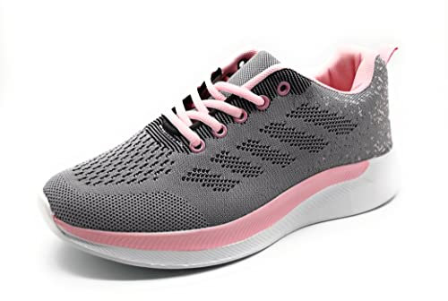 P&L ITALY COLLECTION Chaussures de Sport pour Femme Respirantes et légères en Maille Confortable pour la Marche et la Course à Pied, Grey 37