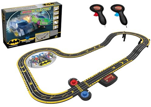 Micro Scalextric Sets for Kids Age 4+ - Batman vs The Riddler Construction Set - Battery Powered Racing, Slot Cars Kids' Play Vehicles - Mini Toy Tracks for Boys