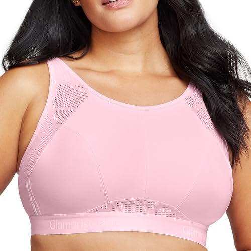 Glamorise Große Größen Plusgröße Atmungsaktiver Mesh-Sport-BH ohne Bügel Nr. 1068, Pink, 105F