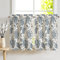 TOPICK Lot de 2 65 x 90cm (L x H) Rideaux Cuisine Imprimé Floral Liane Lin Bleu Vintage de Style Rustique Brise-Bise Petit Décoration de Fenêtre Café Salon Chambre