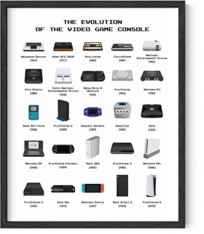 HAUS AND HUES Video Game Framed Art, Video Game Room Decor, Video Game Framed Posters for Boys Room, Gaming Room Decor for Boys Wall Decor, Gamer Wall Decor, Gaming Decorations (Black Frame, 16x20)