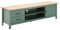 AltoBuy Tina - Meuble TV 1 Porte 2 Tiroirs Bois Ciré et Vert