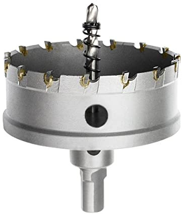 Meccion Lochsäge Hartmetall-Bohrer, Hochwertiger TCT Metall Lochsäge Bohrer für Edelstahl, Eisen, Legierung, Holz, Kunststoff (90mm)