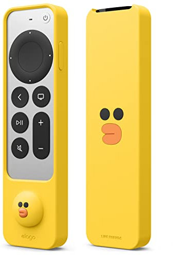 elago | LINE Friends Slim Case Compatible with Apple TV 4K Siri Remote 3rd (2022) & 2nd Generation - Slim Design, Light Weight, Scratch-Free Silicone, Shock Absorption, Full Access to All Functions