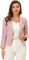 Allegra K Blazer court ouvert sur le devant pour femme, Rose uni, 44