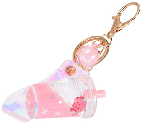 PRETYZOOM 1pièce Porte-clé Acrylique Forme De Fruit Avec Liquide Mouvant Accessoire Pour à Main Décoration Clé Colorée Et Originale Design Créatif Et Raffiné