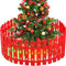 30 Pezzi Recinto per Albero di Natale, Staccionata in Plastica Albero di Natale Giardino di casa Decorazione della Festa Nuziale in Miniatura Recinzione da Giardino Recinzione in Erba/Rosso