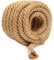 awagas 20mm Decking Twine Jute Rope Cord, 15m/ 49 Feet Thick Hemp Rope, 4-Strand Natural Heavy Duty Twisted Manila Hessian Cat Haulage String for Bundling Wall Hanging Gardening