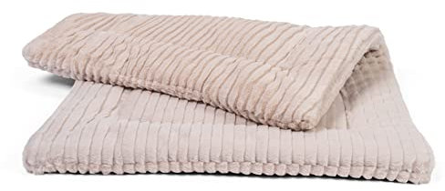TrendPet Harmony 4cm gefütterte Hundedecke, Katzendecke, Liegedecke für Hunde und Katzen (Creme, 110x70cm)