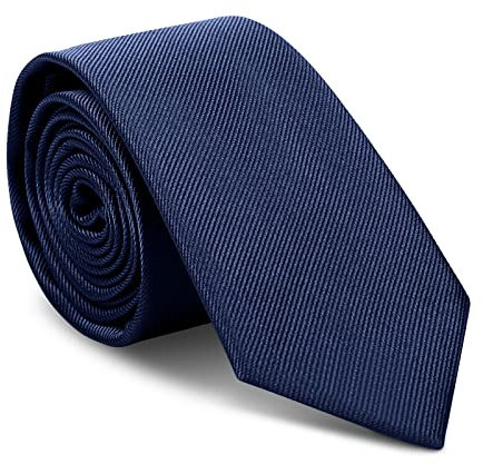 URAQT Cravate Homme, Cravate pour hommes faite à la main, 6CM Étroit Slim Plusieurs Couleurs Disponibles, Cravate Unie pour Mariage Cravate d'Affaires Formelle, Couleur Bleu Marine
