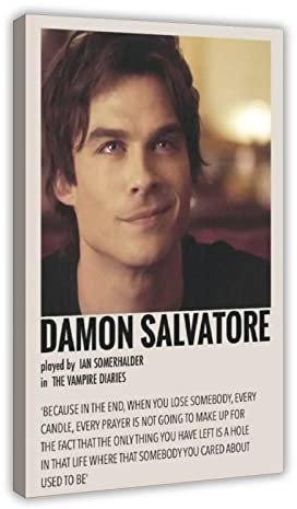 MOIT Damon Salvatore Ian Somerhalder Leinwand-Poster, Wandkunst, Dekoration, Bild für Wohnzimmer, Schlafzimmer, Dekoration, Rahmen-Stil, 60 x 90 cm