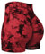 Yiifit Nahtlose Booty Damen Yoga Tie Dye High Waist Workout 3 Sport Shorts Rot X-Large