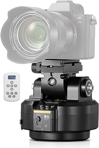 Soonpho M6 Auto Face Tracking Motorized Rotating Panoramic Tripod Head, AI Smart Face Body Tracking Remote Control Pan Tilt Head mit Fernbedienung und Handy-Clip