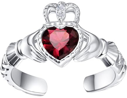 Claddagh Ring Damen Sterling Silber Irish Claddagh Ring Keltische Claddagh Juli Geburtsstein Ring Geschenke für Damen Mädchen