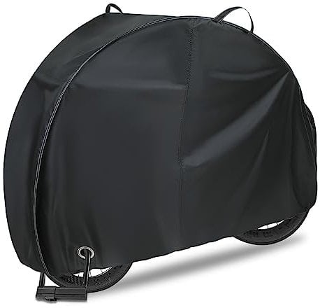 REDRICH Heavy Duty Bike Cover for 1, 2 Bikes, Waterproof, Black, 420D Polyester, Fits Up to 29 Wheel Size