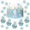 50 Stück Schneeflocken Blau Torten Deko, Winter Thema Cupcake Toppers, Frozen Torten Deko Kit, Party Kuchen Dekorationen für Winterkuchen, Weihnachten, Winter Thema Geburtstag (Blau)