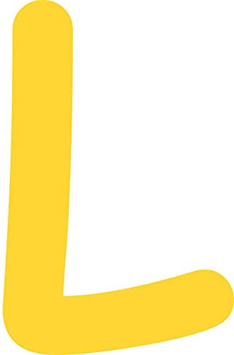 Kleckerliese Buchstaben Aufkleber 20 cm Einzel – seidenmatte Alphabet Sticker A–Z für Kinderzimmer, Wand, Tür, Möbel & Auto – selbstklebend & konturgeschnitten – L – Farbe Gelb
