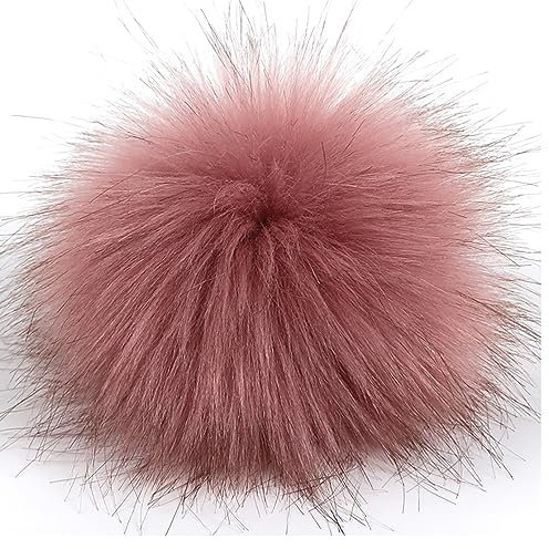 10 Stück 8cm Kunstfell Pompon Fellbommel Pompon Bommel für Mützen Beanies Fellbommel Fellpompon Künstlicher Haarball für Tasche Anhängern Schlüsselanhänger Dekoration Bekleidung Zubehör -Dunkelrosa