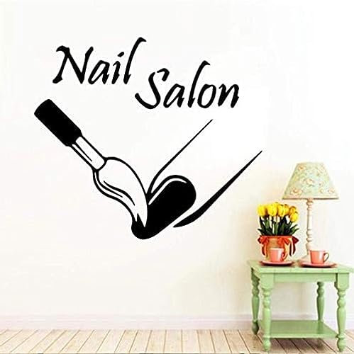 Vinyl Wall Stickers Nail Art Phrases Ladies Painted Nail Stickers Beauty Salon Home Decor Wallpaper 30X33cm