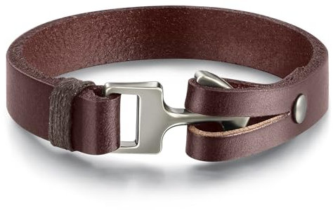 CyxenNova Armband Herren Lederarmband Herren Armbänder Für Herren Schmuck Geschenke Für Männer, Papa, Freund, Ehemann, Bruder (Braun)