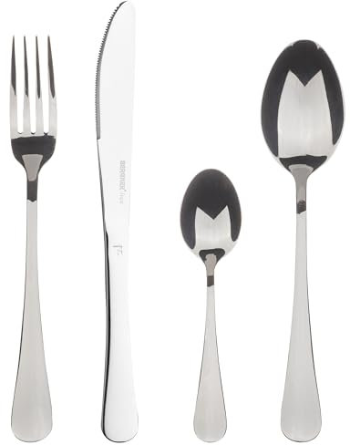 BERGNER - 24-teiliges Besteckset - aus Edelstahl München - spülmaschinenfest - Komfortgriff - rostfrei