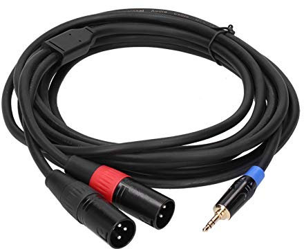 Cavo Doppio XLR Maschio a 3,5 Mm TRS Cavo Patch Sdoppiatore a Y Cavo Mini Jack Stereo Maschio da 3,5 Mm (1/8) a 2 XLR Maschio Cavo Adattatore Convertitore per Telefono MP3