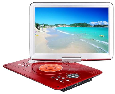 XLTEAM Portable DVD Player, 14.1'' Large Swivel Screen with Remote Controller, Built-in Dual Speakers, Sync TV, Support USB SD Card, for Home Car Outdoor