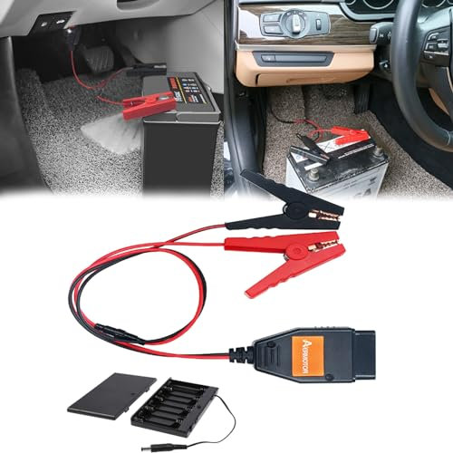 Auto OBD2 ECU Anschluss, OBD2 Fahrzeug ECU Notstromkabel mit Krokodilklemme 12V Universell ECU Notstromkabel für Auto Batterie Ersatz und Schutz von ECU Daten