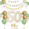 50. Geburtstag Deko Beige, Luftballon 50. Creme, Weiß Creme Folienballon 50, Mädchen 50 jahre Luftballon deko Sandweiß, Zahl 50 Helium Luftballons Salbeigrün Weiß Ballons für Geburtstag Party Deko