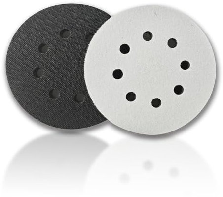 GZKTY 6 pezzi 125 mm 8 fori in spugna Interface Pad, schiuma Backing Pad, fiocco Soft Pad, levigatrice orbitale, cuscinetti di ricambio per carta vetrata da 125 mm