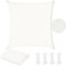 WOLTU Telo Ombreggiante in PES, Poliestere 200 g/m², Vela Ombreggiante Impermeabile, Telo Parasole per Esterni, Protezione Solare, con Anelli a D e Corde, per Balcone, Pergolato,3,6x3,6 m, Crema