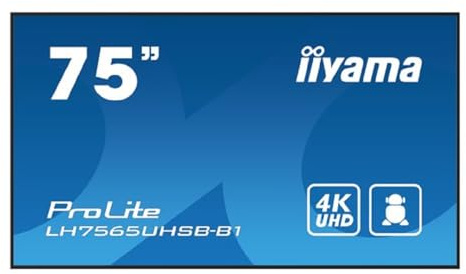 iiyama Prolite LH7565UHSB-B1 189cm 74,5 Digital Signage Display IPS LED Panel 4K UHD HDMI DP USB2.0 RS-232c RJ45 Audio-Out Mediaplayer Android-OS WiFi 24/7 800 cd/m² schwarz