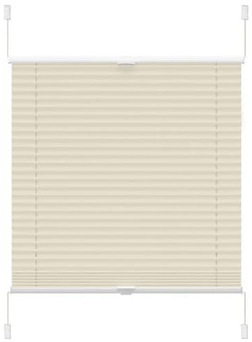Plissee ohne Bohren Klemmfix,40x140cm（BxH,Beige,verdunkelung, Sichtschutz und Sonnenschutz, Dekohome, Lichtdurchlässig Rollo für Fenster & Tür, mit verstellbaren Klemmträgern