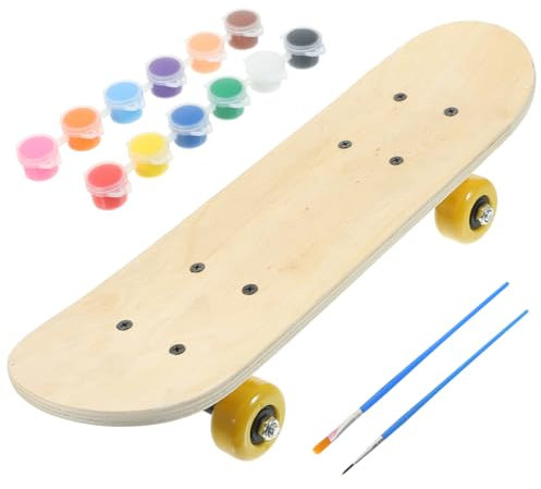 Gogogmee Skateboard-Bausatz 43 cm -Graffiti-Skateboard unlackiertes Deck Jungen-Skateboard für Jungen und Mädchen zufällige Farbe