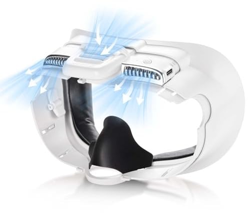 Face Cover with Soft Leather Pad for Oculus/Meta Quest 3, Facial Interface with Cooling Fan to Relieve Lens Fogging and Hot Air